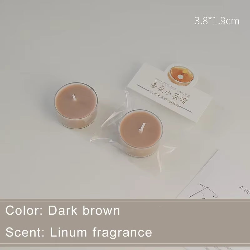 1/5Pcs Wholesale Colorful round Small Tea Wax Fragrance Gift Ambience Wedding Companion Gift Handmade Scented Candles Decorative