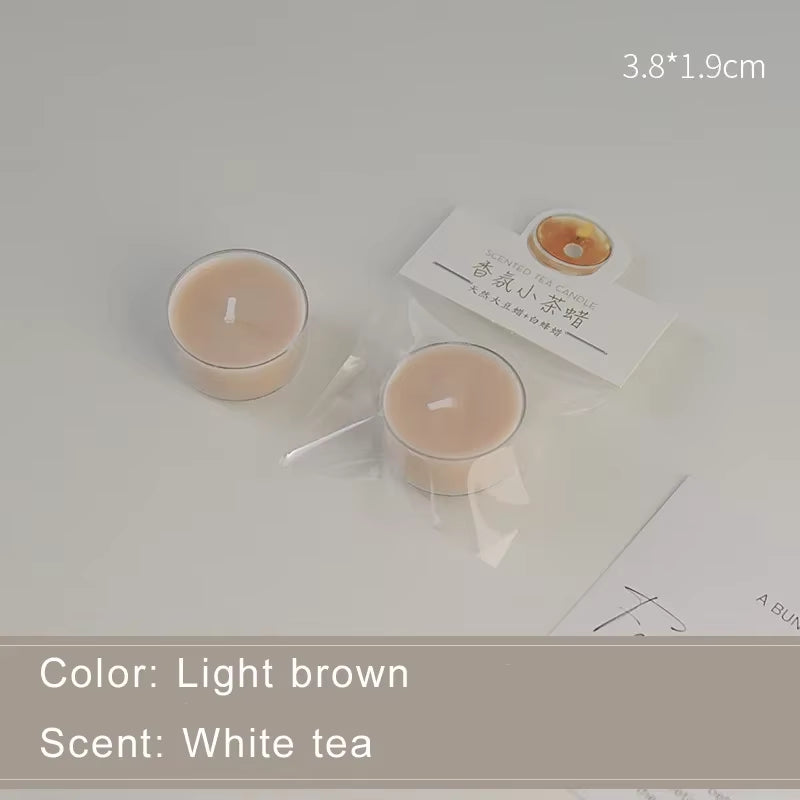1/5Pcs Wholesale Colorful round Small Tea Wax Fragrance Gift Ambience Wedding Companion Gift Handmade Scented Candles Decorative