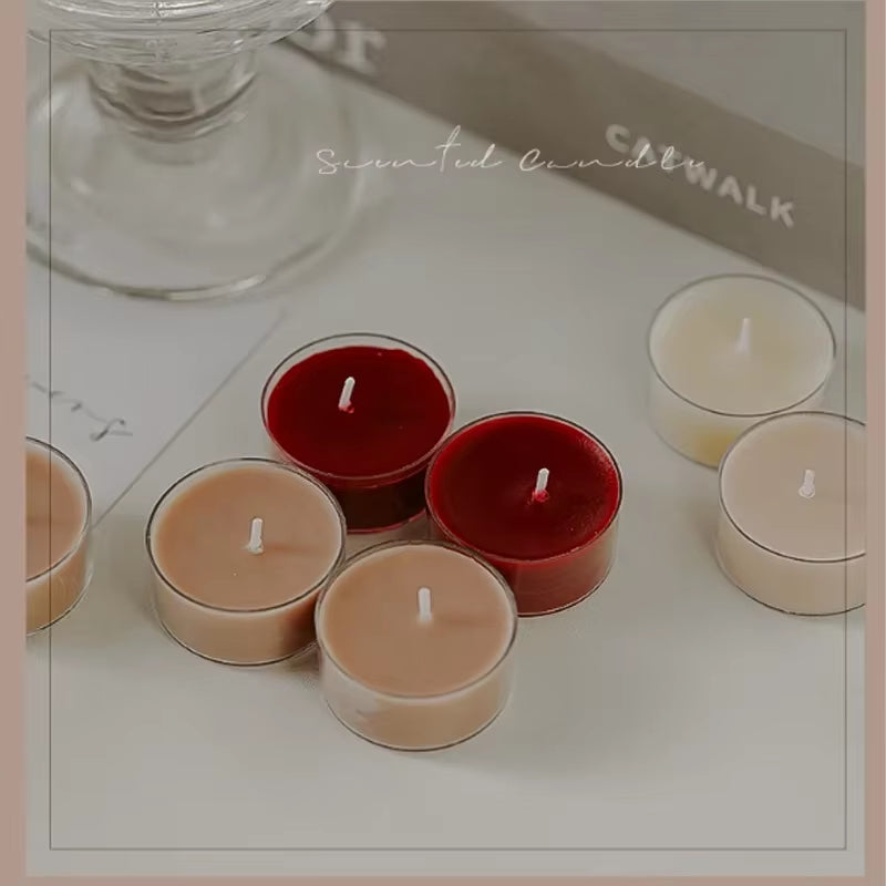 1/5Pcs Wholesale Colorful round Small Tea Wax Fragrance Gift Ambience Wedding Companion Gift Handmade Scented Candles Decorative