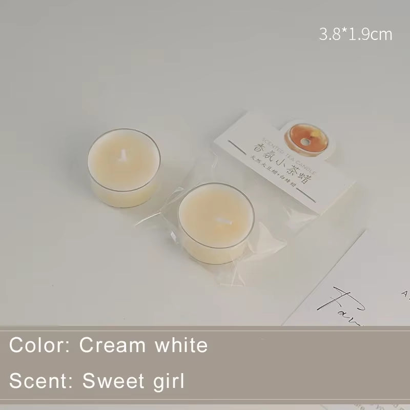 1/5Pcs Wholesale Colorful round Small Tea Wax Fragrance Gift Ambience Wedding Companion Gift Handmade Scented Candles Decorative