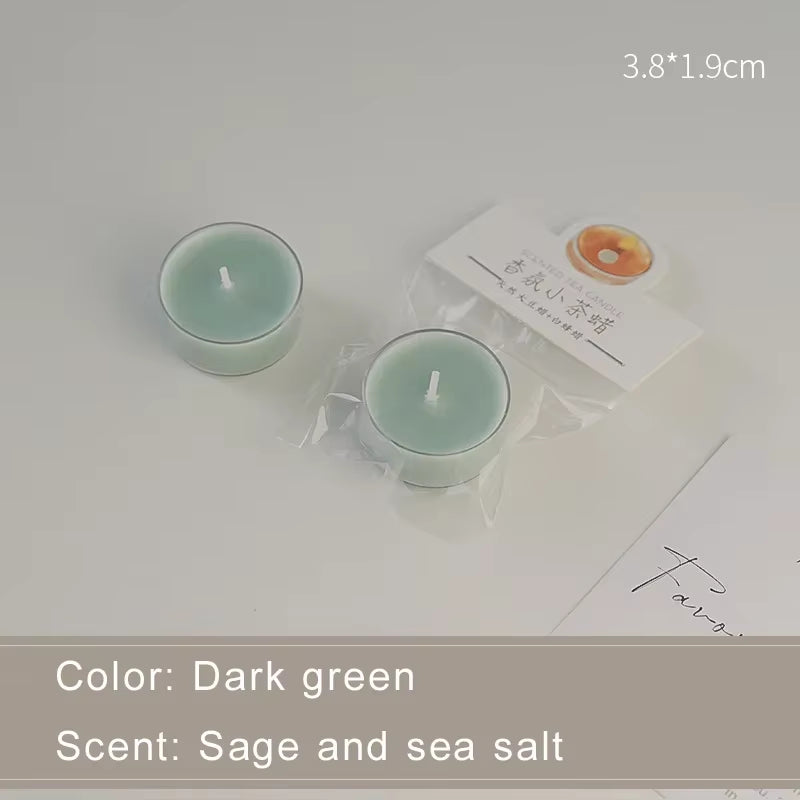 1/5Pcs Wholesale Colorful round Small Tea Wax Fragrance Gift Ambience Wedding Companion Gift Handmade Scented Candles Decorative