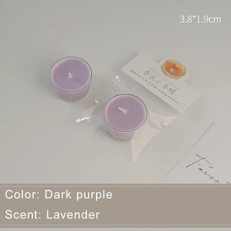 1/5Pcs Wholesale Colorful round Small Tea Wax Fragrance Gift Ambience Wedding Companion Gift Handmade Scented Candles Decorative