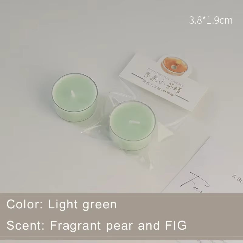 1/5Pcs Wholesale Colorful round Small Tea Wax Fragrance Gift Ambience Wedding Companion Gift Handmade Scented Candles Decorative