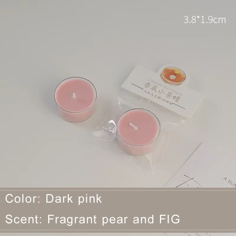 1/5Pcs Wholesale Colorful round Small Tea Wax Fragrance Gift Ambience Wedding Companion Gift Handmade Scented Candles Decorative