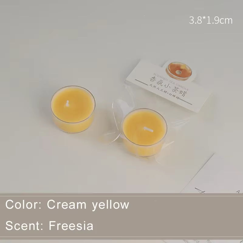 1/5Pcs Wholesale Colorful round Small Tea Wax Fragrance Gift Ambience Wedding Companion Gift Handmade Scented Candles Decorative
