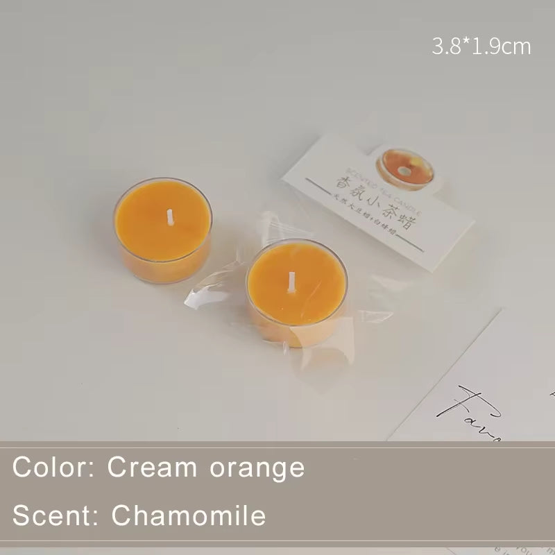 1/5Pcs Wholesale Colorful round Small Tea Wax Fragrance Gift Ambience Wedding Companion Gift Handmade Scented Candles Decorative