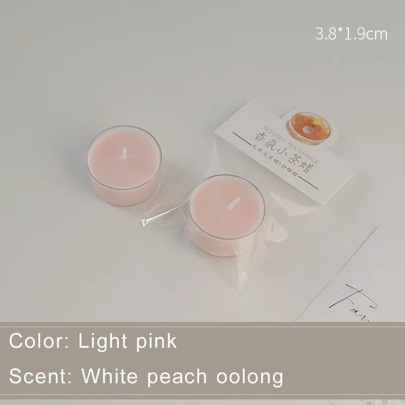 1/5Pcs Wholesale Colorful round Small Tea Wax Fragrance Gift Ambience Wedding Companion Gift Handmade Scented Candles Decorative