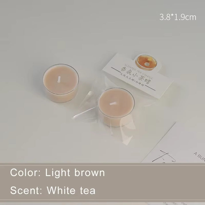 1/5Pcs Wholesale Colorful round Small Tea Wax Fragrance Gift Ambience Wedding Companion Gift Handmade Scented Candles Decorative