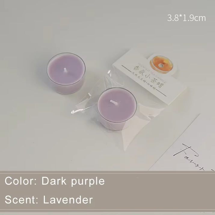1/5Pcs Wholesale Colorful round Small Tea Wax Fragrance Gift Ambience Wedding Companion Gift Handmade Scented Candles Decorative