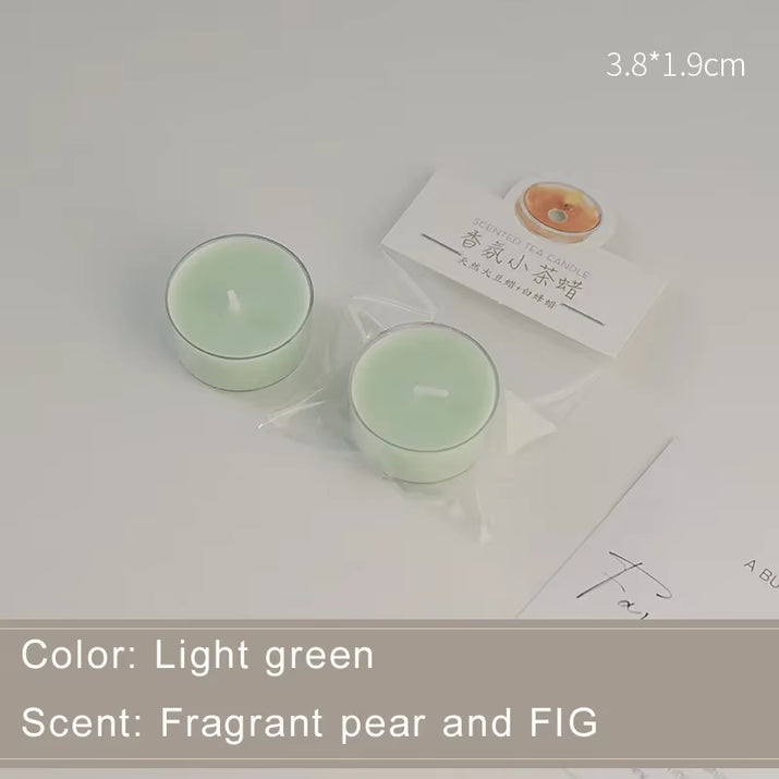 1/5Pcs Wholesale Colorful round Small Tea Wax Fragrance Gift Ambience Wedding Companion Gift Handmade Scented Candles Decorative