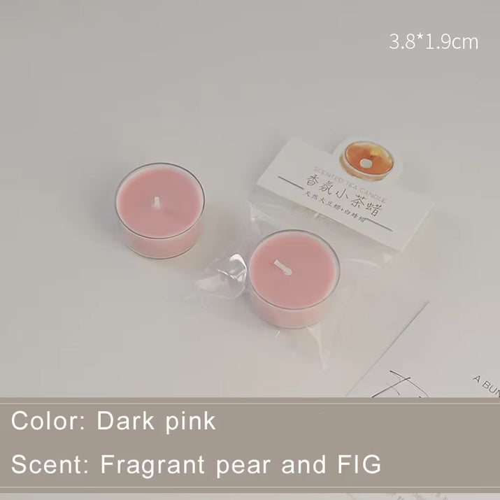 1/5Pcs Wholesale Colorful round Small Tea Wax Fragrance Gift Ambience Wedding Companion Gift Handmade Scented Candles Decorative
