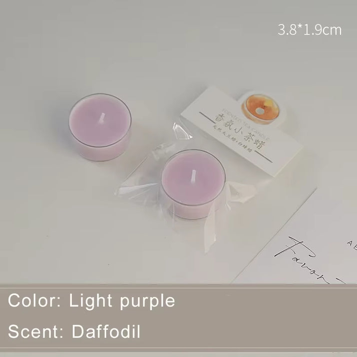 1/5Pcs Wholesale Colorful round Small Tea Wax Fragrance Gift Ambience Wedding Companion Gift Handmade Scented Candles Decorative
